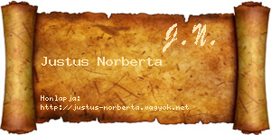 Justus Norberta névjegykártya